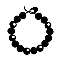 Black Bead String with White Highlights Simple Vector Artwork Illustration