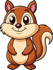 cute cartoon chipmunk outline
