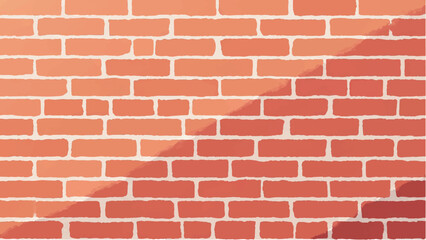 Brick wall background. A brick wall with a gradient of red and orange tones. Vector illustration. 