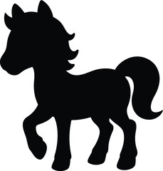 cute baby horse outline