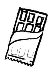 Chocolate Bar Icon Crayon Chalk Drawing Vector