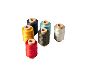 Vibrant Thread Spools, A Colorful Textile Arrangement for Sewing and Crafting, Showcasing a Spectrum of Hues and Textures for Creative Projects and Design Inspiration