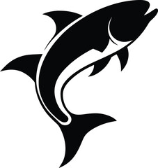black silhouette of fish logo vector  fish 