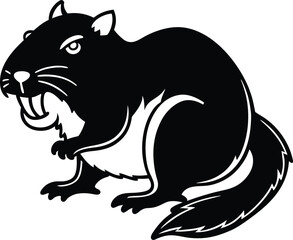 angry beaver silhouette