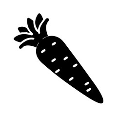 Stylized monochrome image of a carrot with spots on white background