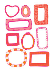 frames set of cartoon picture isolated on white background. Vector illustration