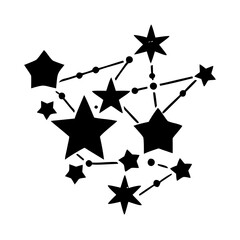 Constellation of Stars in the Night Sky Connected by Lines