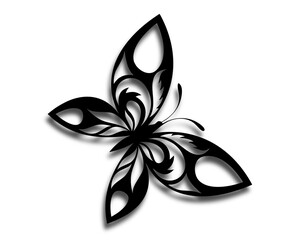 3D butterfly graphic art logo design clipart