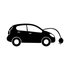 Electric car connected to a charging cable, representing sustainable transportation