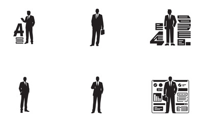 Fototapeta premium Accountant Silhouette Vector Design on White Background