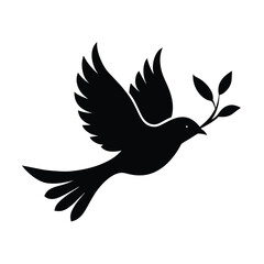 Obraz premium Stylized Bird Taking Flight from Branch Illustration