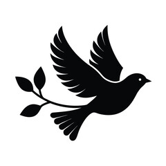 Fototapeta premium Elegant Bird Silhouette in Flight from Tree Branch