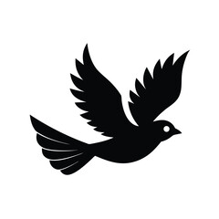 Obraz premium Bird Flying Away from Branch Silhouette Modern Design