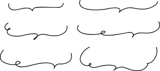 手描き ト 広告用  シンプルな線の手書きの吹き出しセット