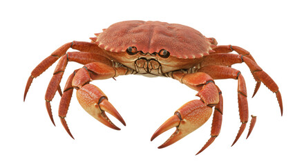 Isolated Red Crab with Claws Displaying Seafood Delicacy