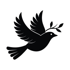 Obraz premium Clean Bird in Flight with Branch Vector