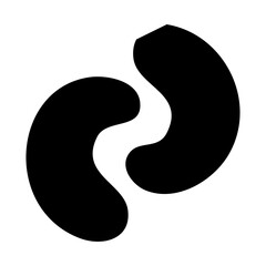 Abstract Yin-Yang Inspired Swirl Shape – Bold Black Silhouette