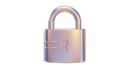 Naklejka premium Isolated Metallic Padlock Representing Security and Privacy