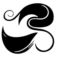 Abstract Flowing Swirl Shape – Bold Black Silhouette

