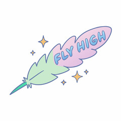 vector illustration of a peacock feather