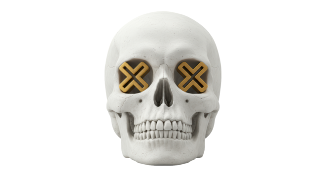 Isolated Skull with Crossed Bones Eyes and Death Concept
