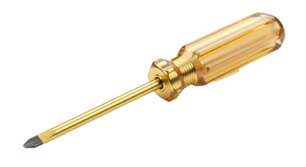 Fototapeta premium Isolated Golden Transparent Screwdriver with Yellow Handle