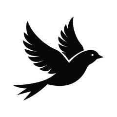 Obraz premium Simple Bird Soaring from Branch Illustration