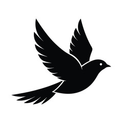 Fototapeta premium Bird Taking Off from Tree Branch Silhouette