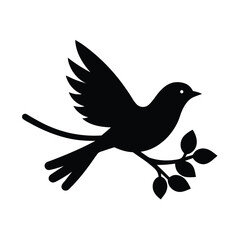 Fototapeta premium Bird Launching from Branch Vector Illustration