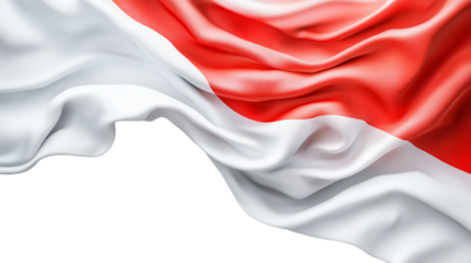 Projekt flagi Polski z wyrazistymi czerwonymi i białymi kolorami z płynną teksturą na przezroczystym tle