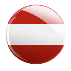 Obraz premium A circular button design featuring the flag of Austria in bright colors