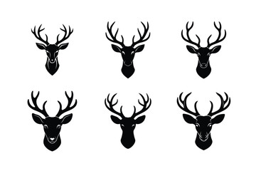 Deer Head Silhouette Vector Bold and Clean Outline