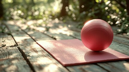 Outdoor exercise equipment on a wooden deck