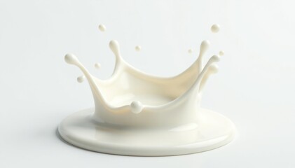 Single crown shaped milk splash, creamy white ,  elegance,  splash