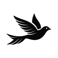 Fototapeta premium Bird Silhouette Vector with Branch Detail