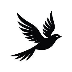 Obraz premium Flying Bird with Branch Vector Artwork