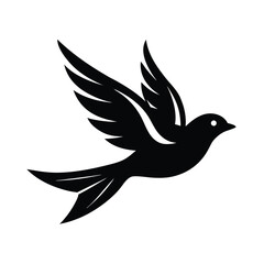 Obraz premium Simple Bird and Branch Flying Vector Design