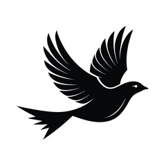 Obraz premium Elegant Flying Bird Branch Vector Illustration