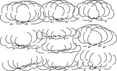 手描き ト 広告用  シンプルな線の手書きの吹き出しセット