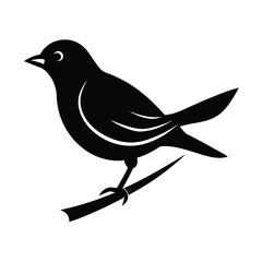 Obraz premium Bird Perched Silhouette Vector Design