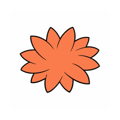 Cute Pink Cartoon Flower Vector Clipart  Floral Design on White Background