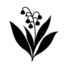 Lily of the Valley Arch Motif Vector  Elegant Floral Design on White Background