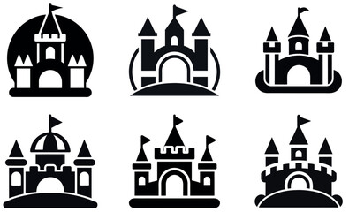 Obraz premium Playful Sandcastle Icons for Kids' Activities