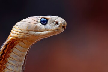 Cobra Portrait: A Majestic Close-up in Warm Tones