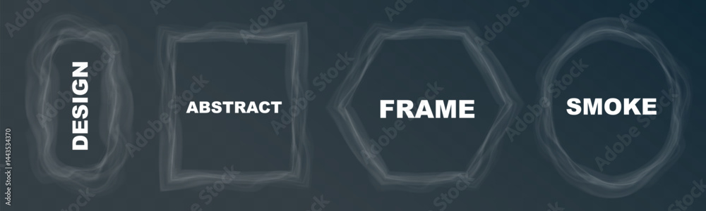 Poster abstract smoke frame in various shapes, delicate wisps of mist, swirling patterns. suitable for arti