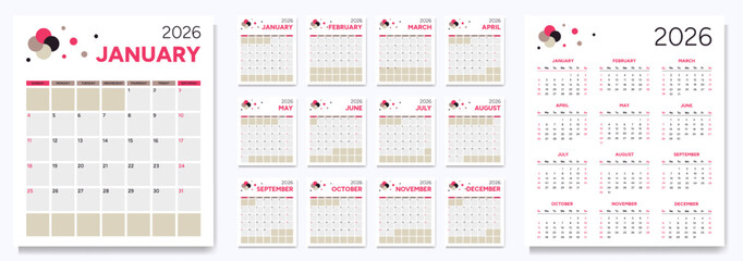 2026 Calendar with Notepad
