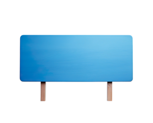 Blue blank street sign, cut out on a transparent background