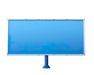 Blue blank street sign, cut out on a transparent background