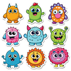 Obraz premium Cute monster stickers