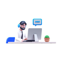 Customer Support 3d Illustrations